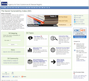 CDC/ATSDR - Social Vulnerability Index