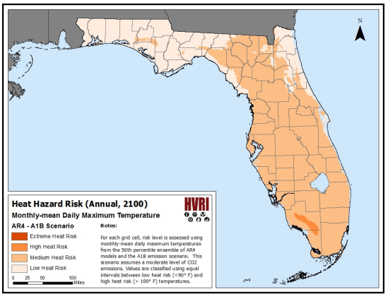 Heat Hazard Risk and a Medical Vulnerability Index (Florida)