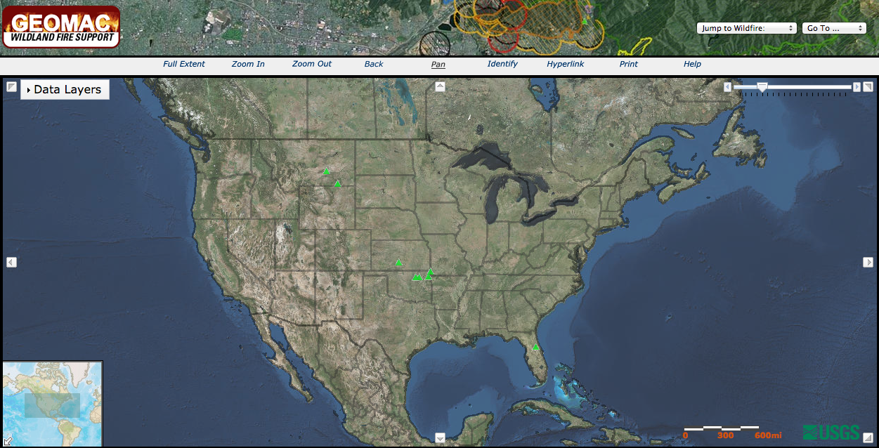 Wildfire Map - Geospatial Multi-Agency Coordination Group (GeoMAC)