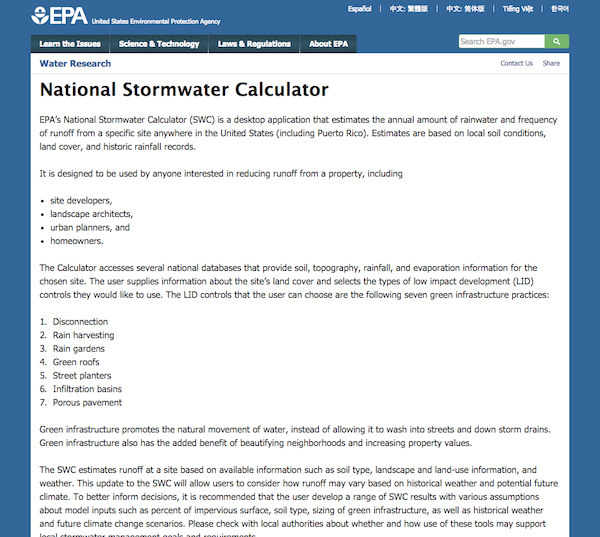 http://www2.epa.gov/water-research/national-stormwater-calculator