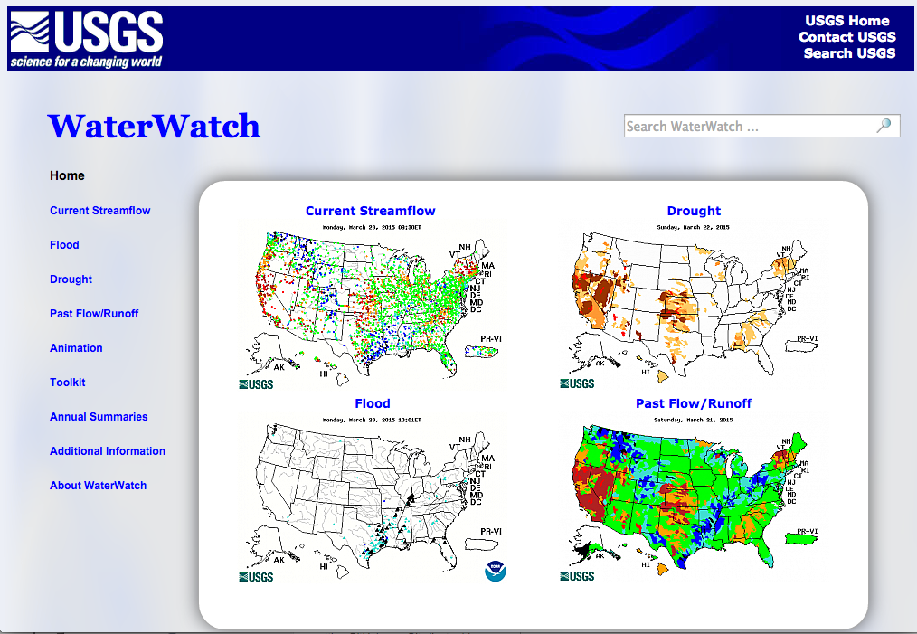 Water Watch - Stream flowflow data