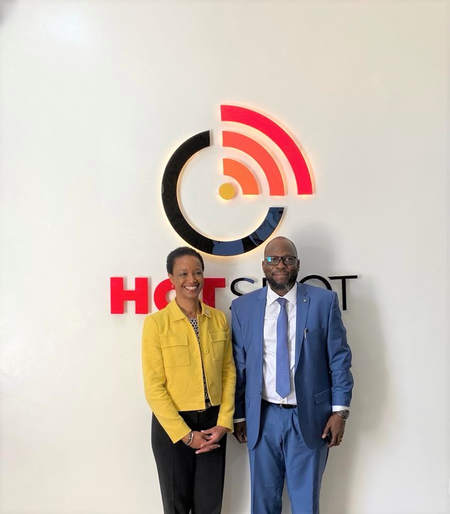 USTDA Director Enoh T. Ebong at Hotspot's head office in Abuja with CEO Morenikeji Aniye