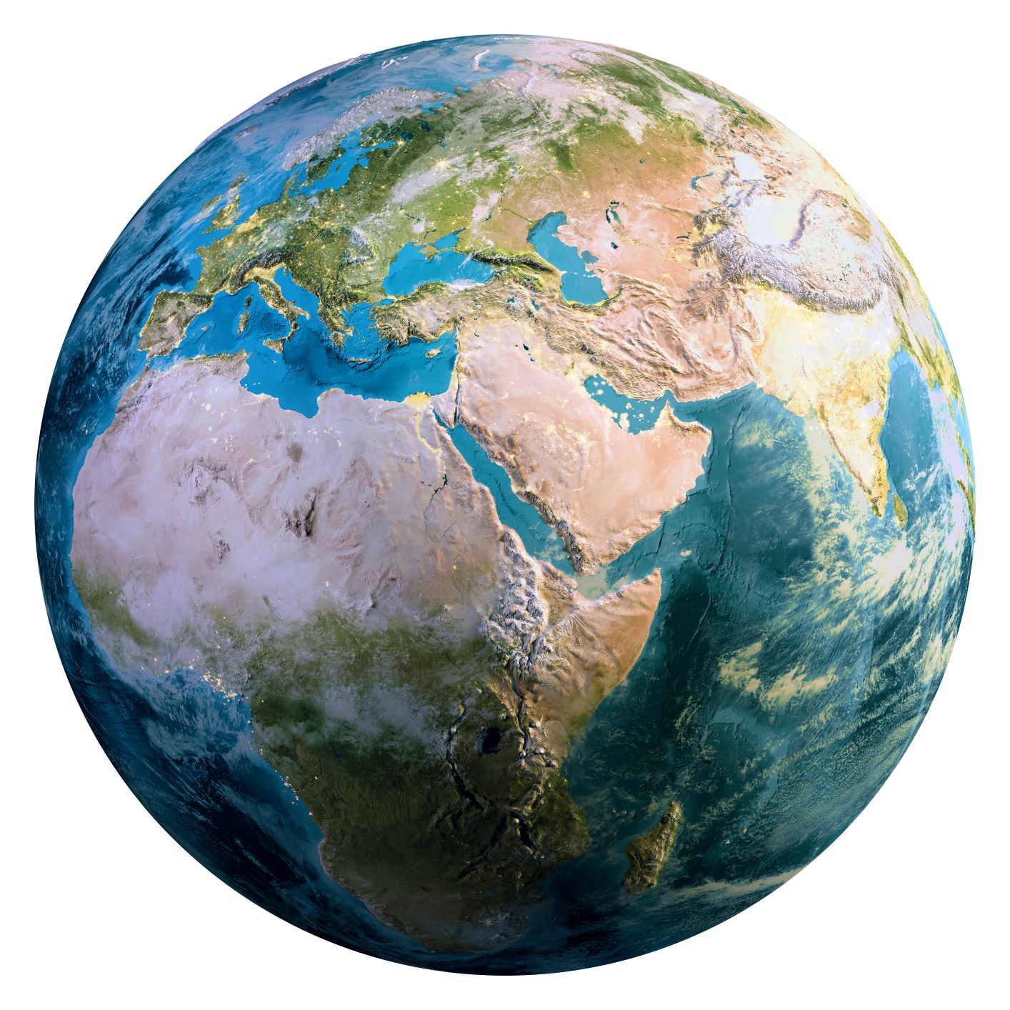 Satellite image of MENA region