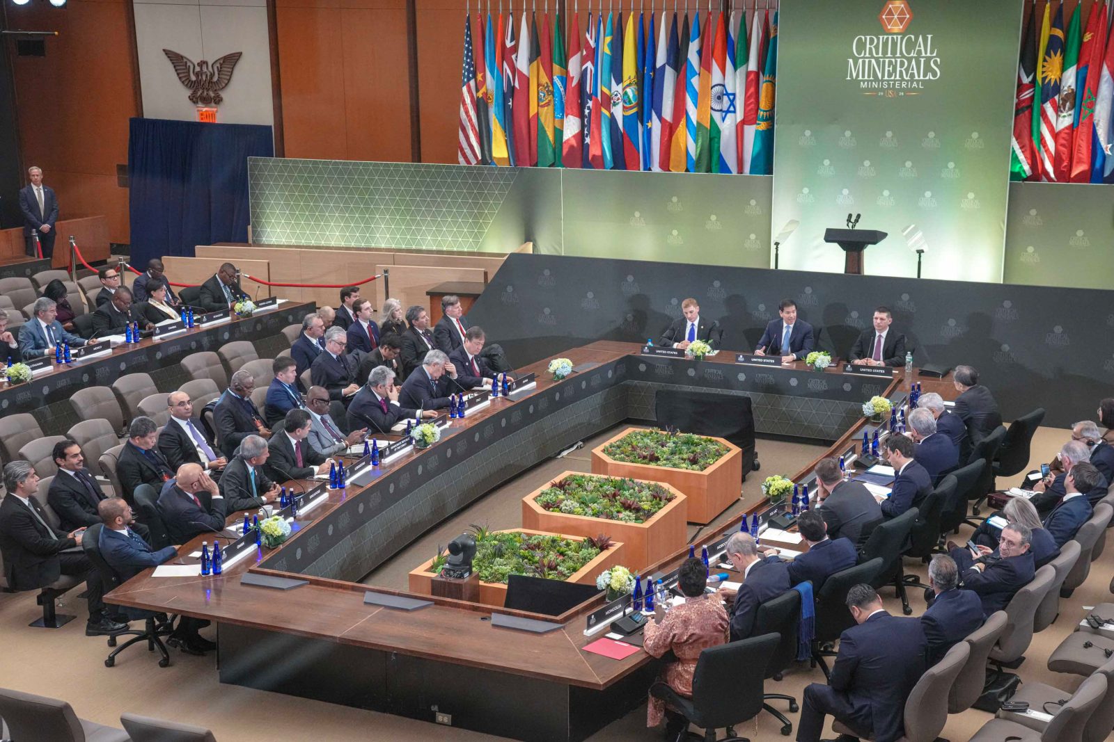 Secretary Marco Rubio delivers opening remarks at the Critical Minerals Ministerial at the Department of State in Washington, D.C., February 4, 2026. (Official State Department photo by Freddie Everett)