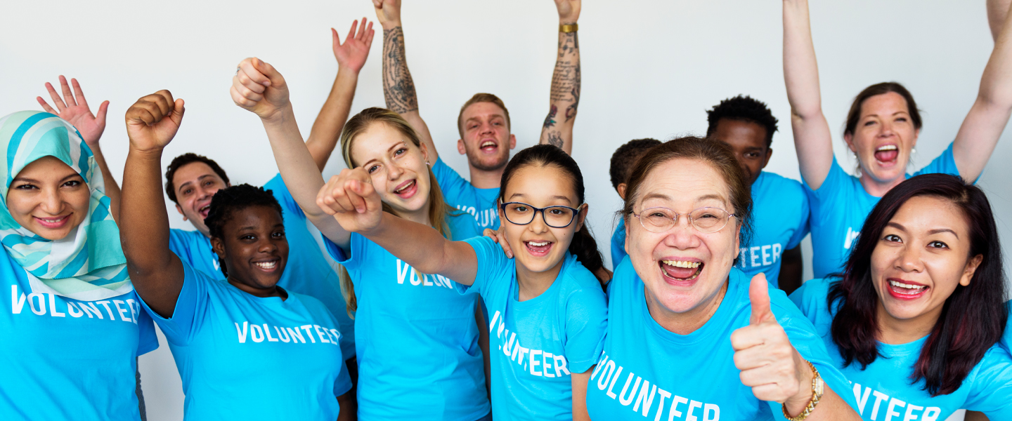 group of diverse volunteer