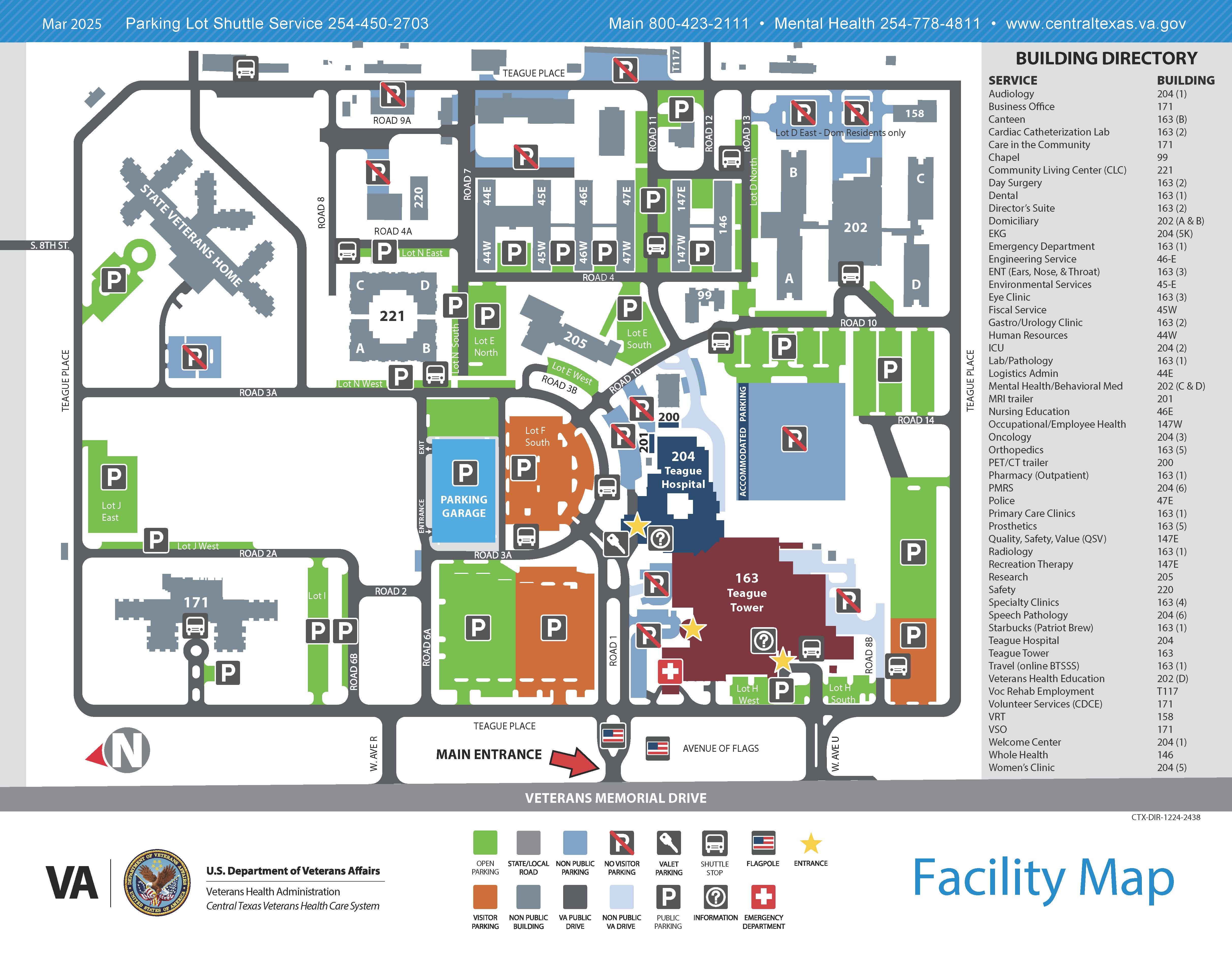 Map of Temple VA campus.