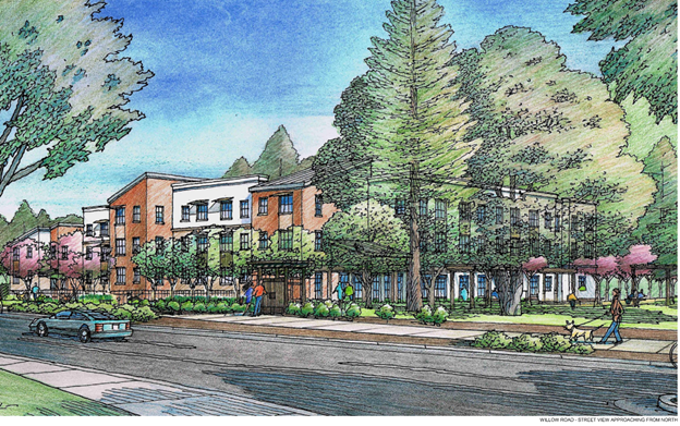 Rendering of Oak Gardens, which will provide 62 apartment homes, outdoors amenities, and supportive services for Veterans and their families.