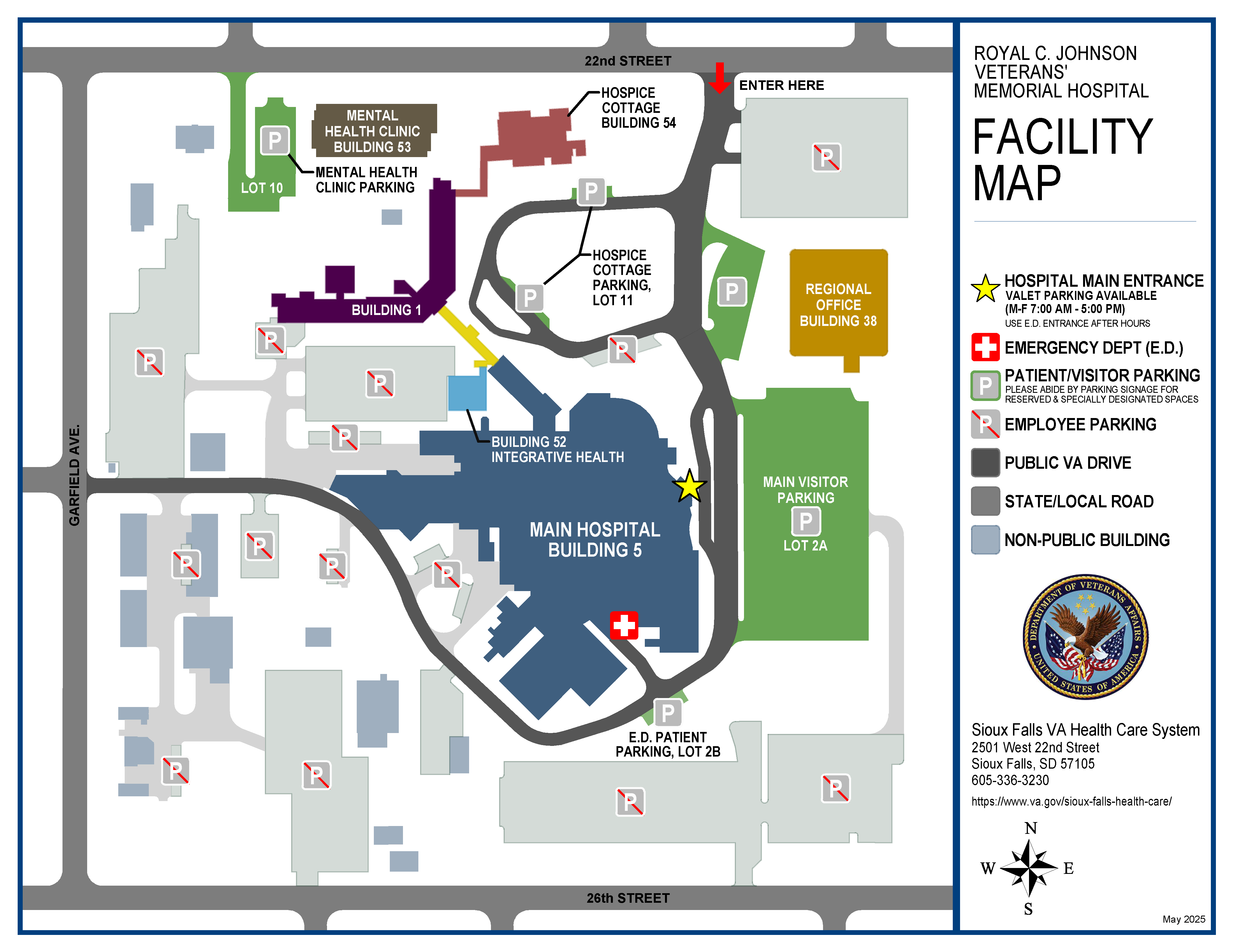 Royal C. Johnson Veterans' Memorial Hospital campus map