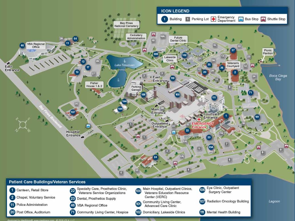 Current Map of C.W.Y. VAMC Campus as of July 2025