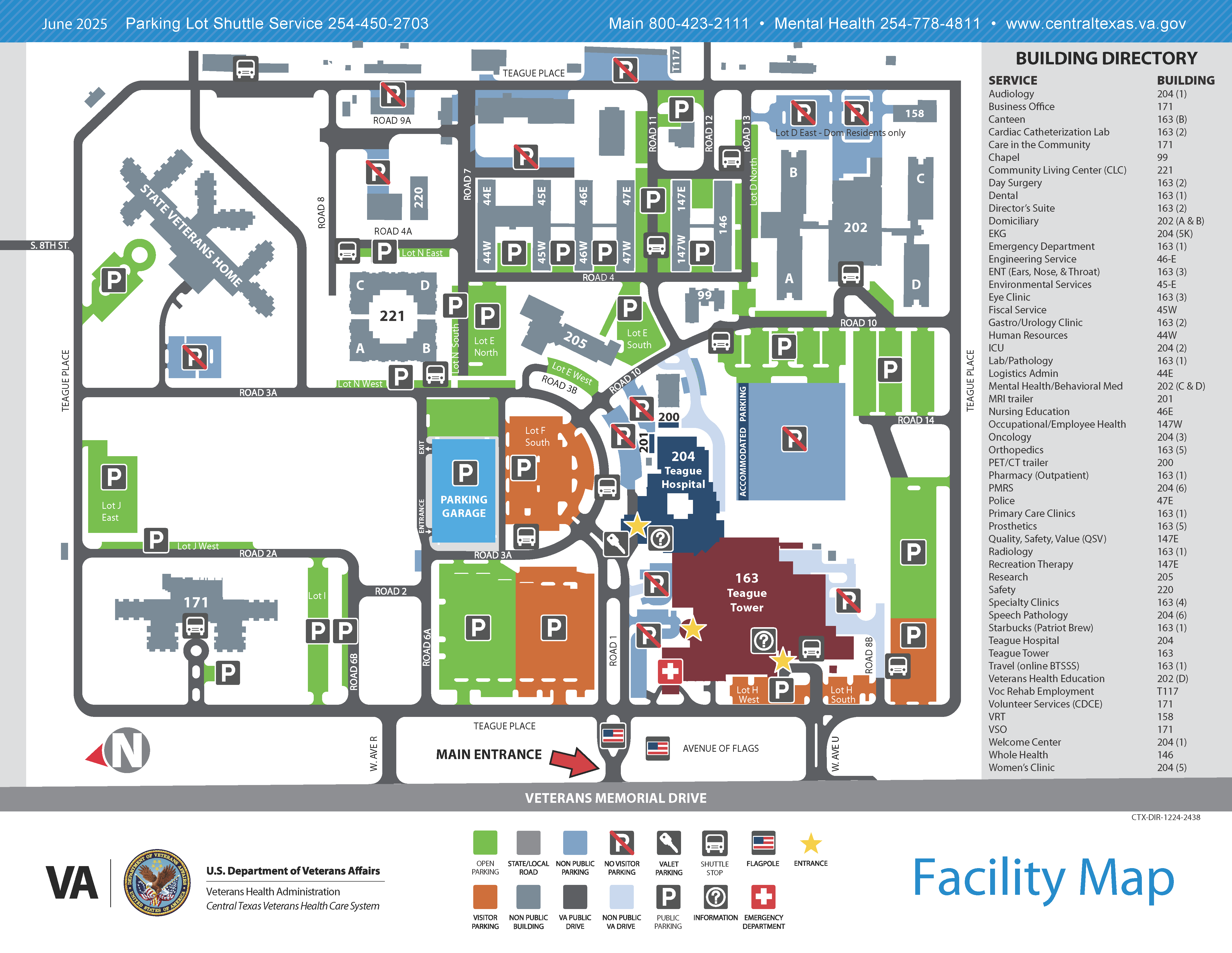 Map of Temple VA campus