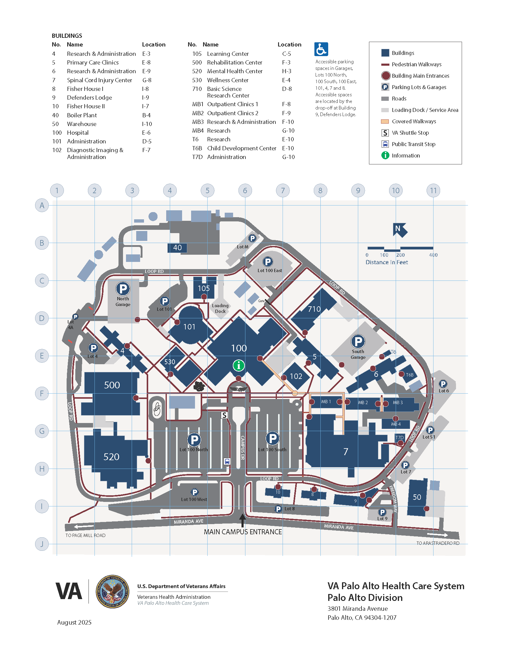 VA Palo Alto campus map