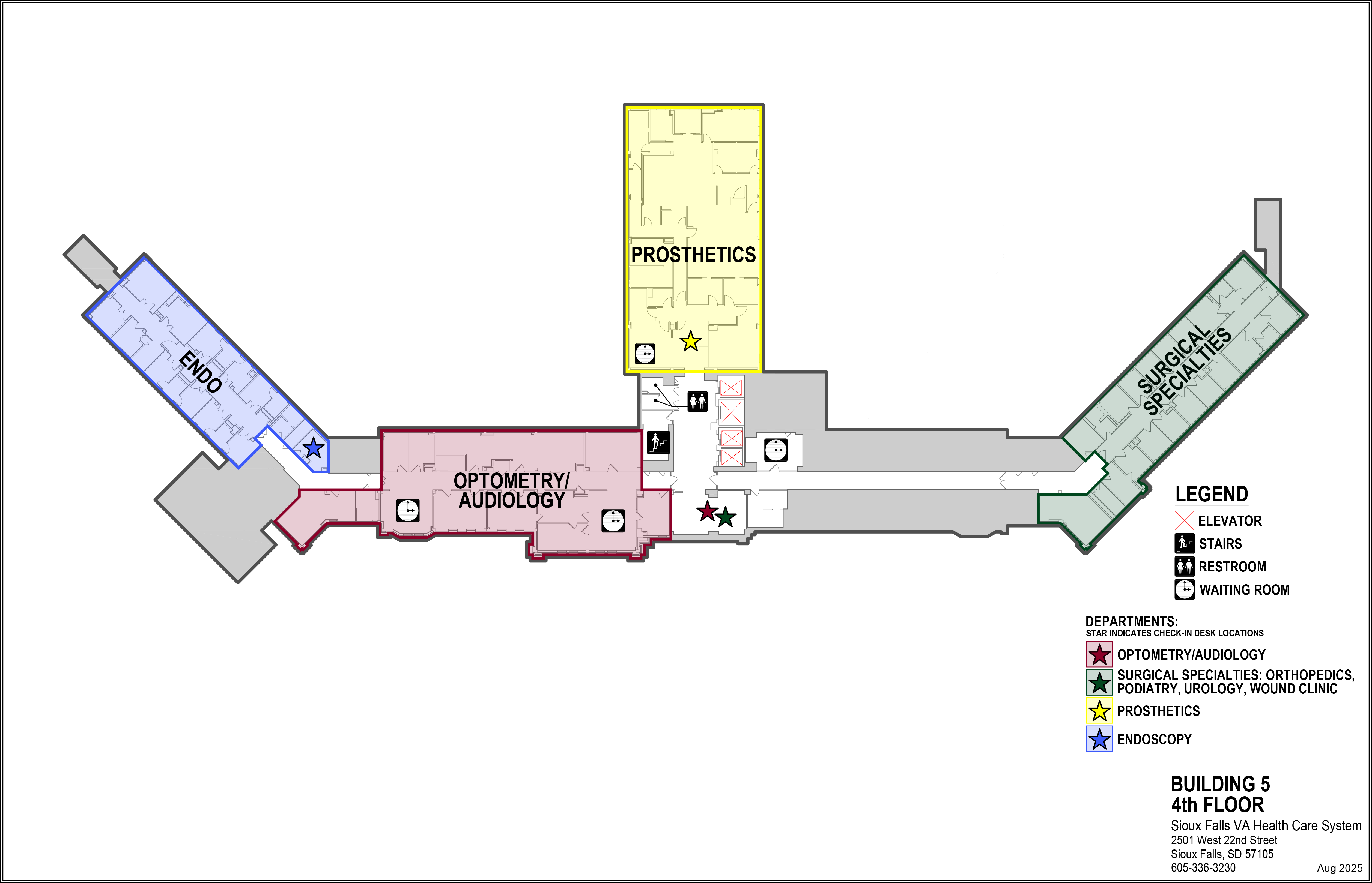 Royal C. Johnson Veterans' Memorial Hospital building 5, 4th floor map