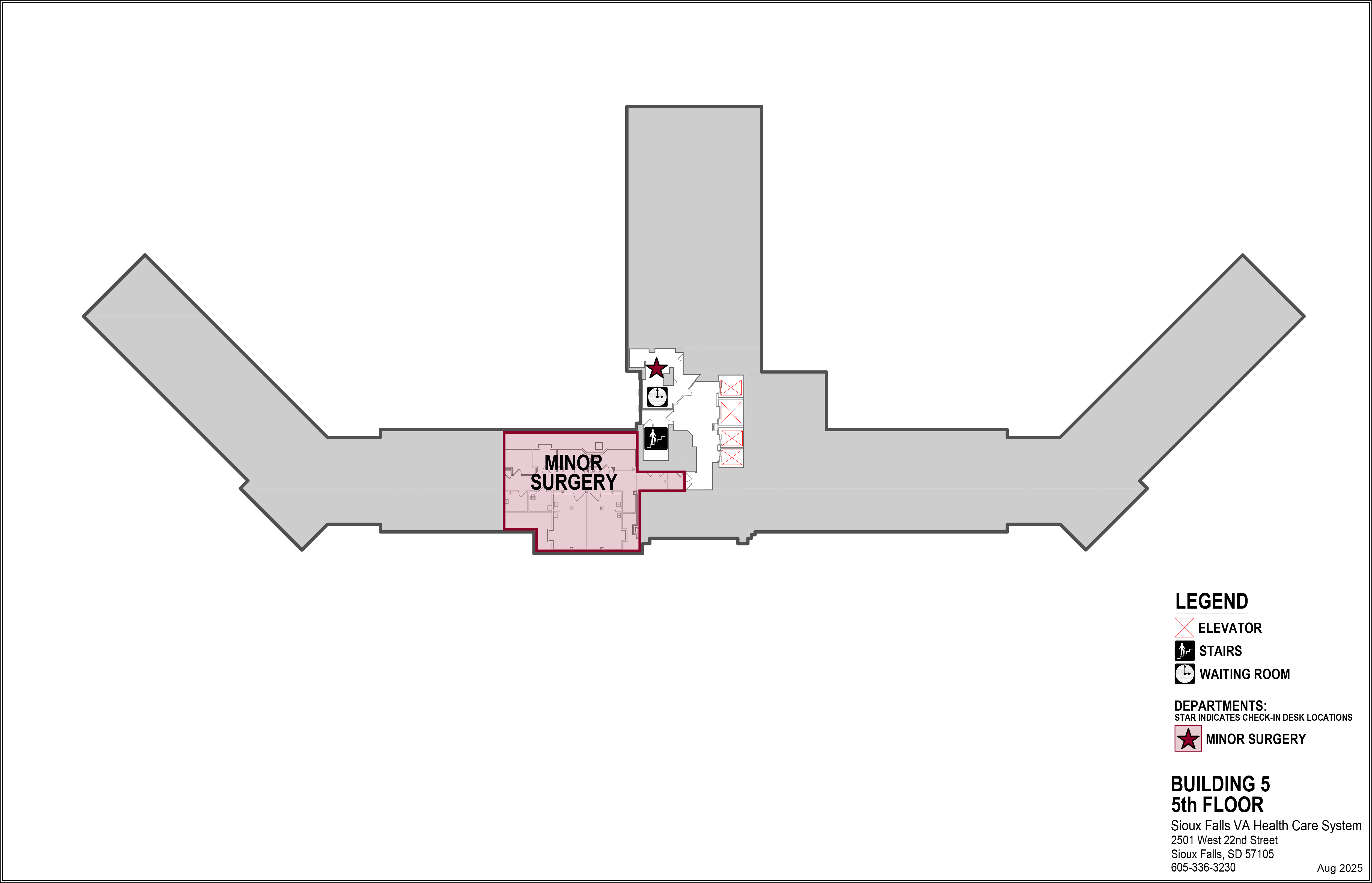 Royal C. Johnson Veterans' Memorial Hospital building 5, 5th floor map