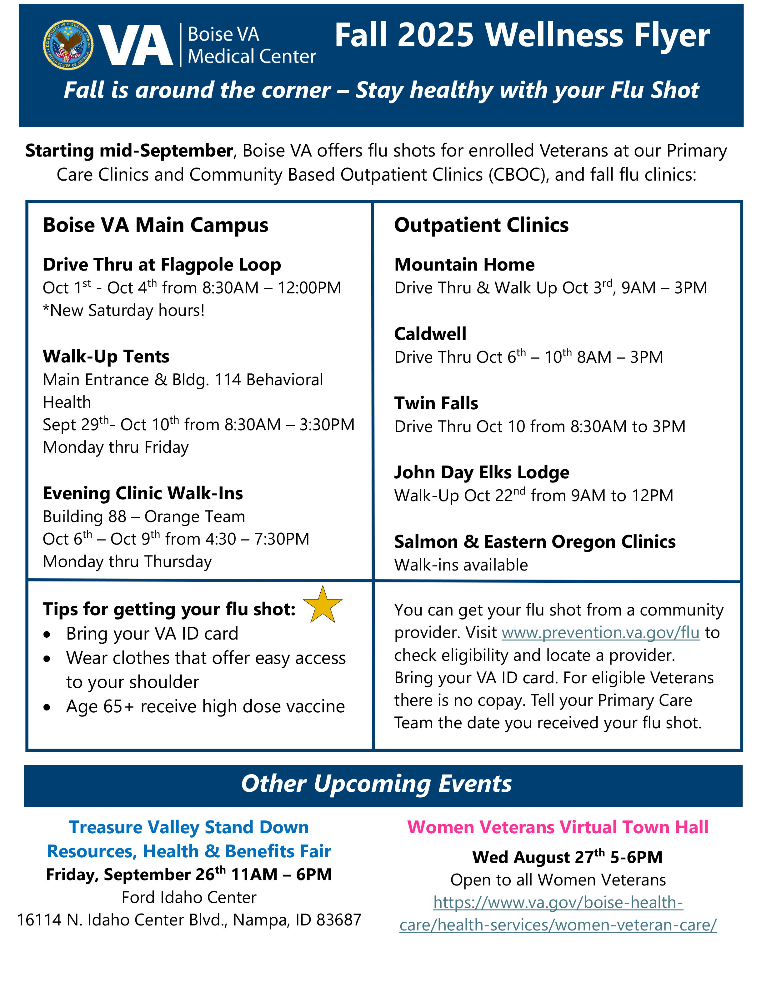 Flu shot flyer