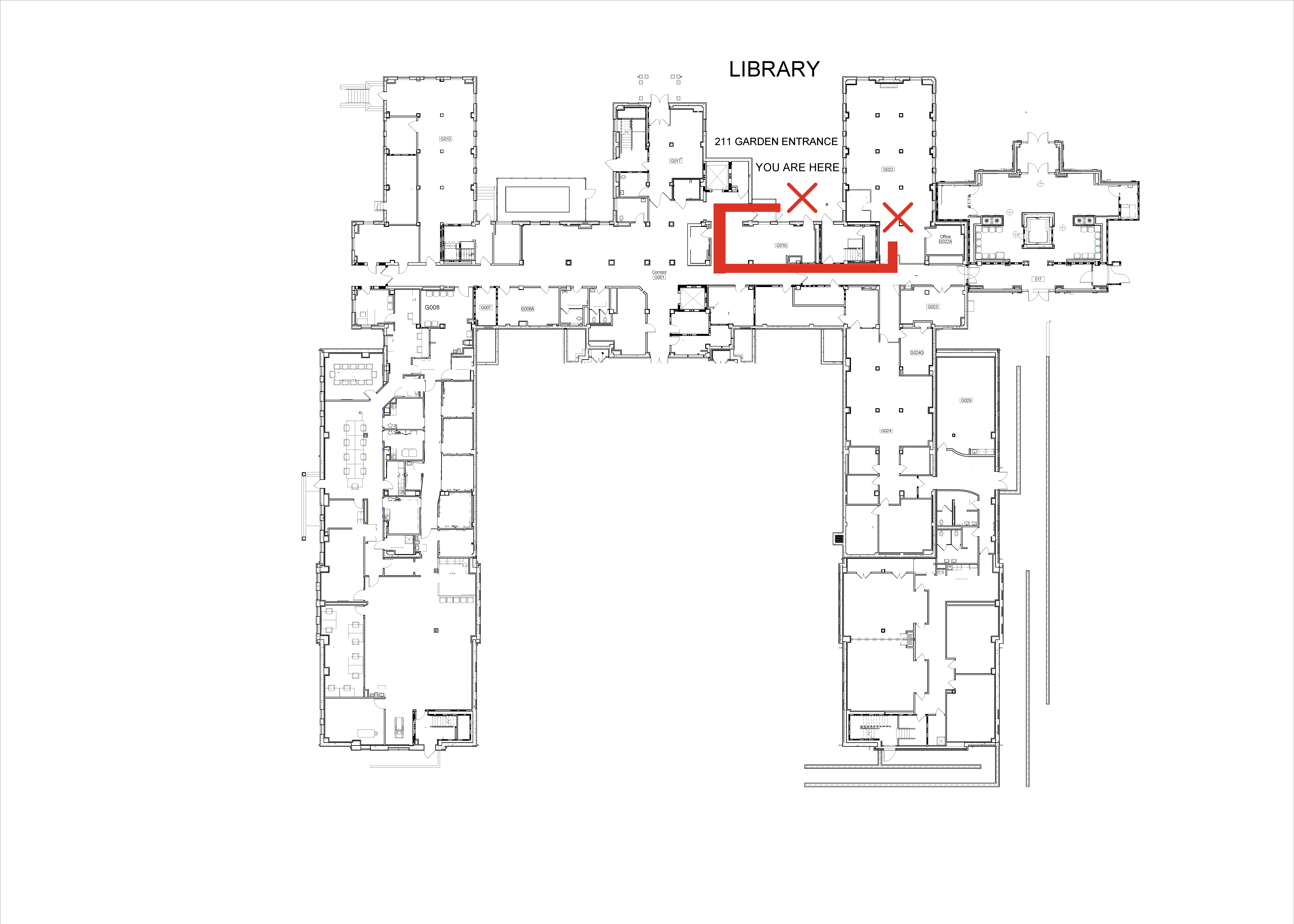 garden entrance to library