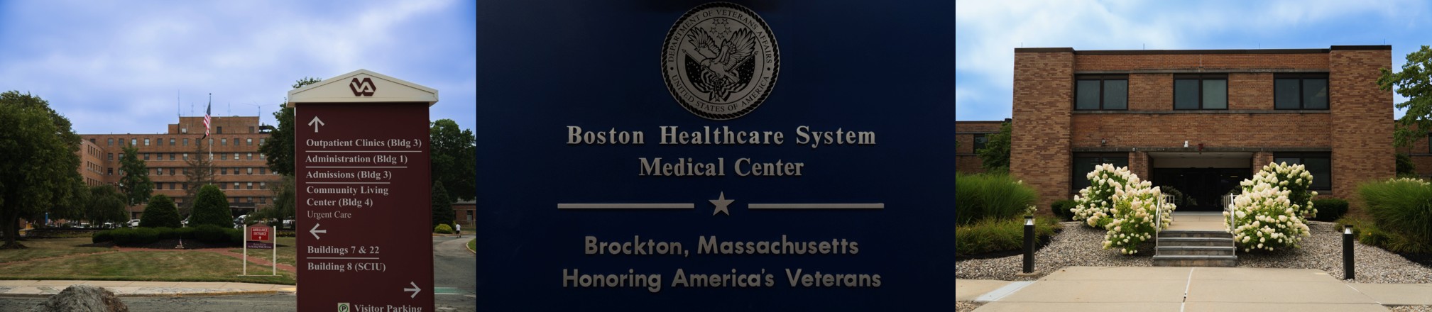 Collage of photos from VA Boston Healthcare System's Brockton campus.