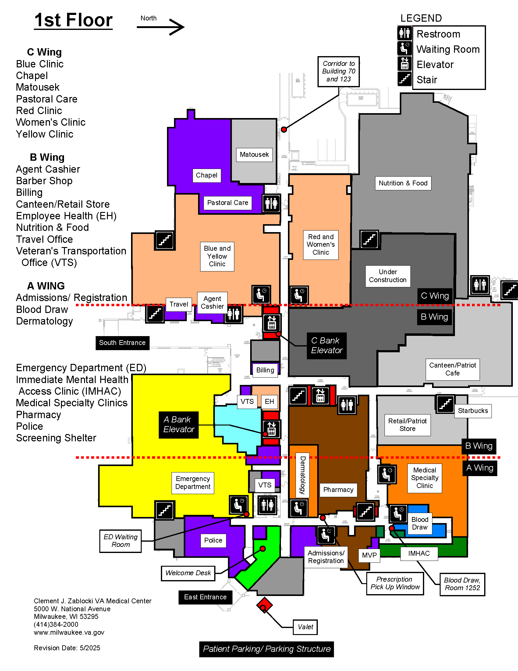 Map of first floor for building 111