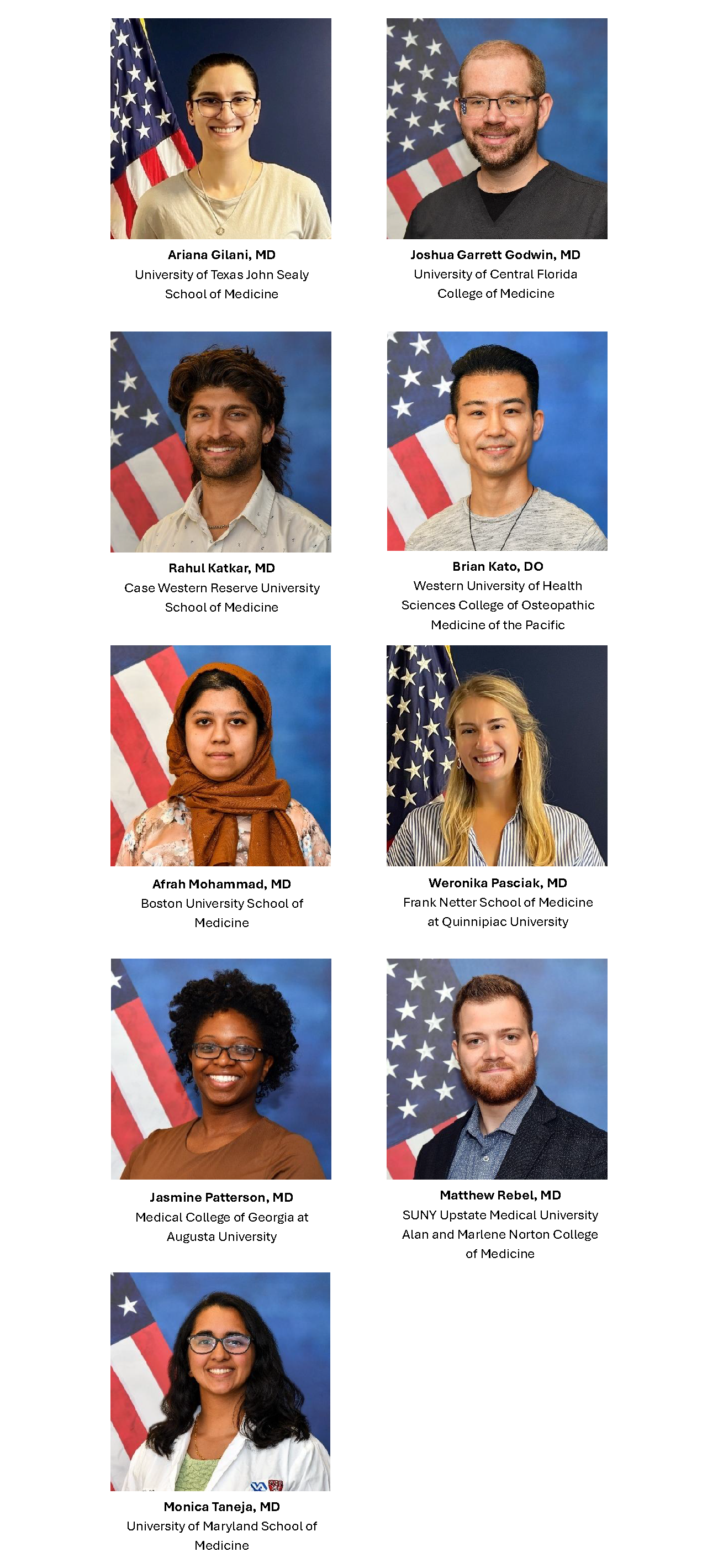 PGY3 student photos.