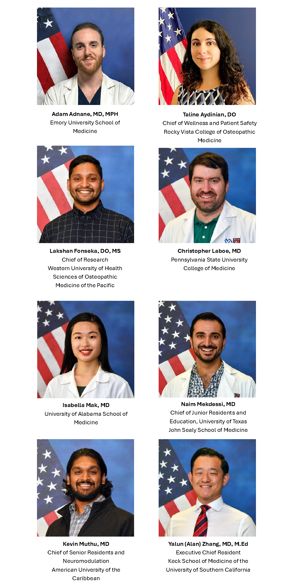 PGY4 student photos.
