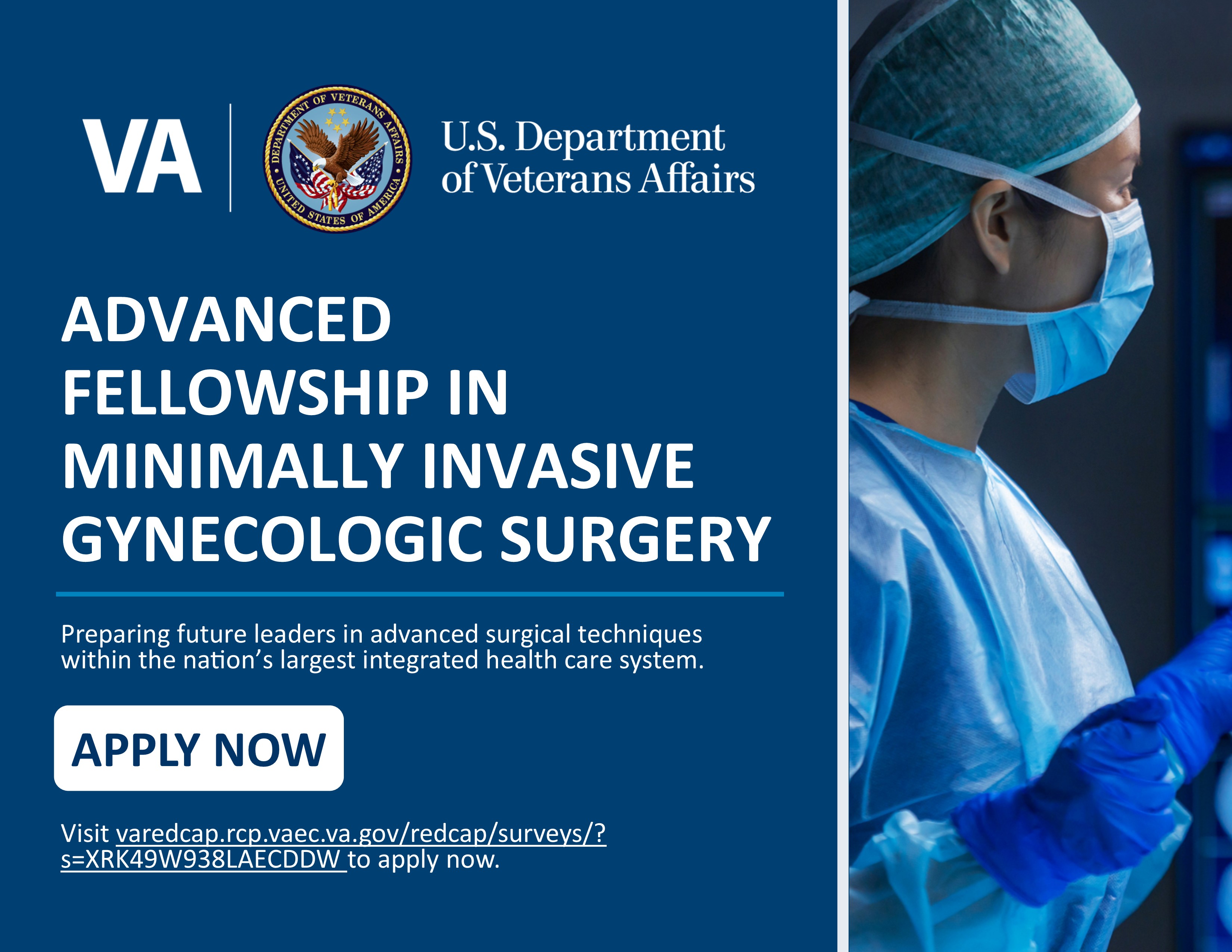 Poster for VA Advanced Fellowship in Minimally Invasive Gynecologic Surgery.