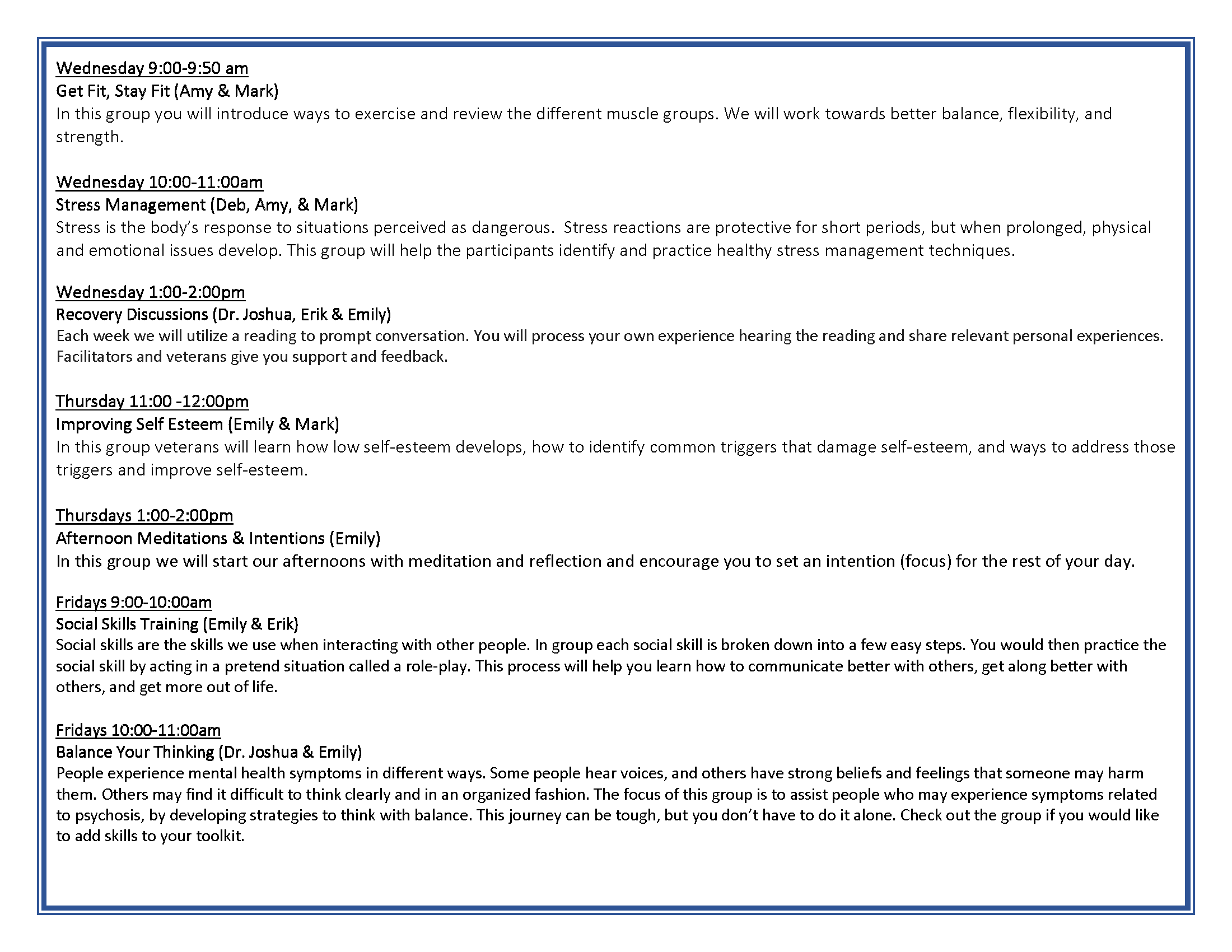 PRRC Schedule Winter 3
