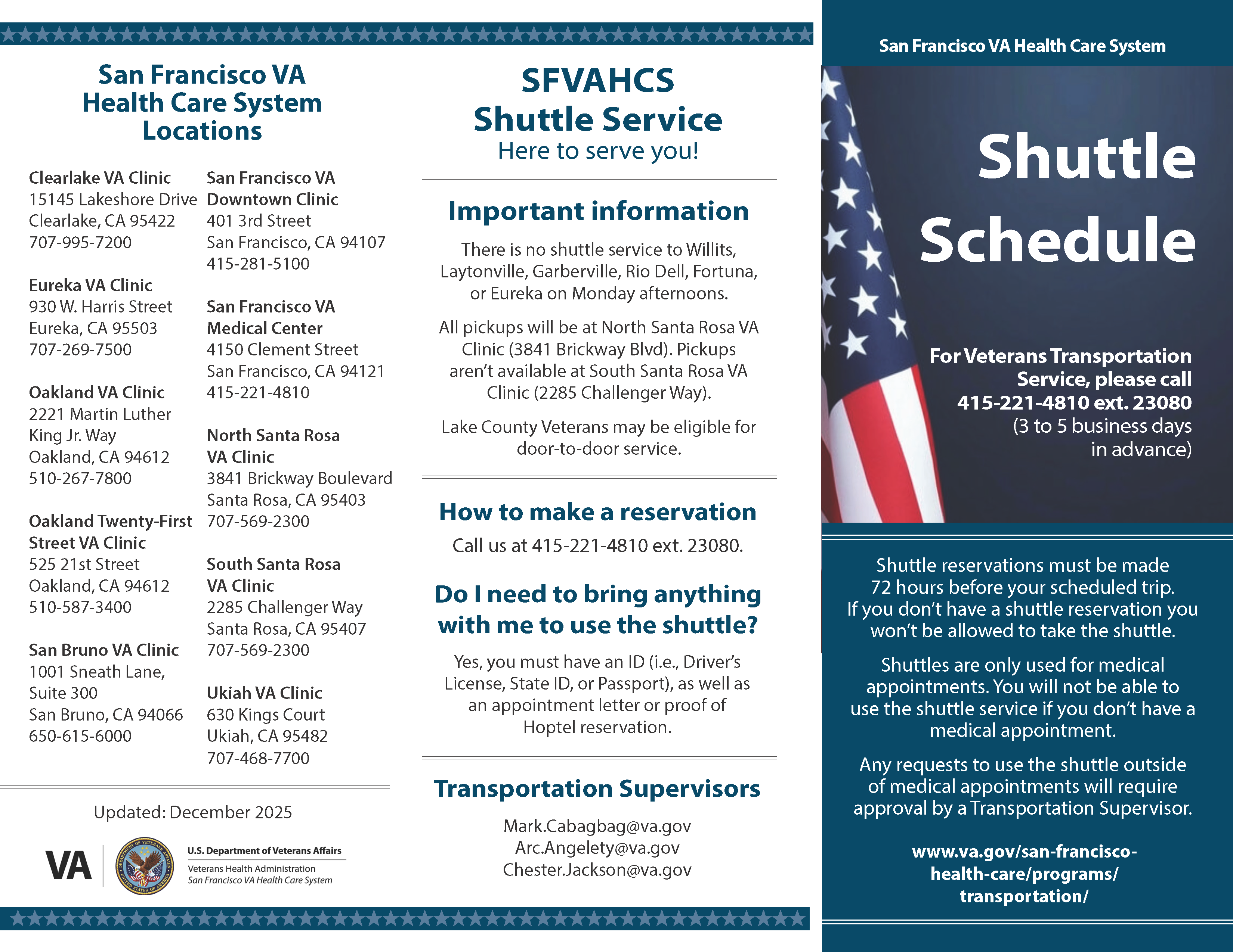 Veteran schedule page 1