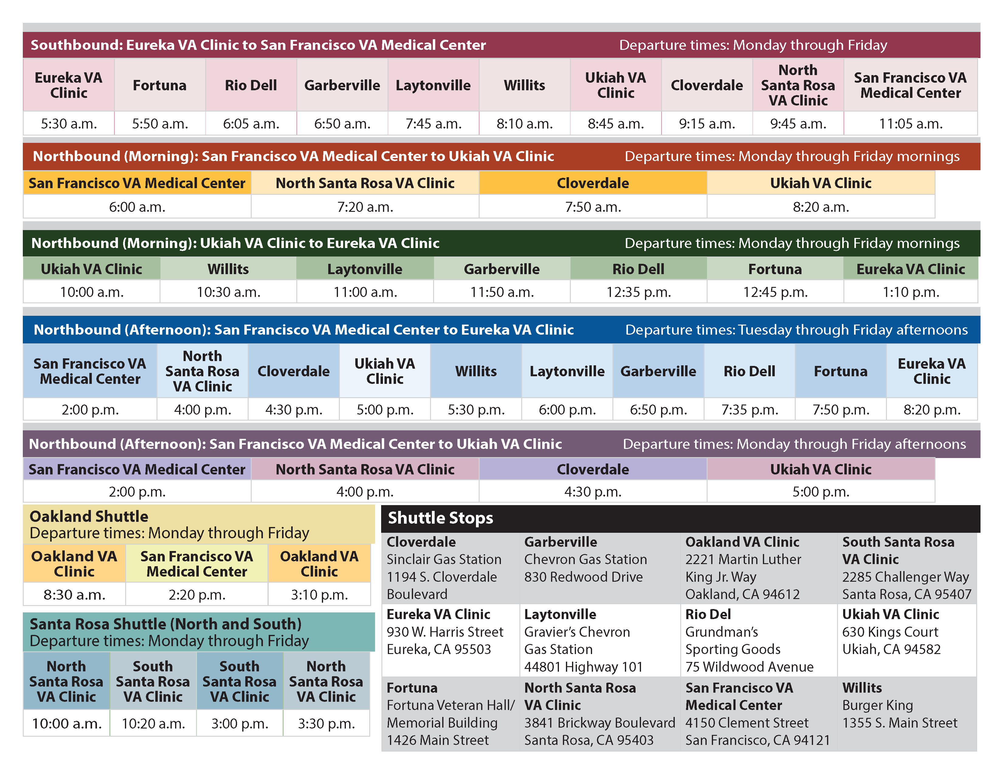 Veteran schedule page 2