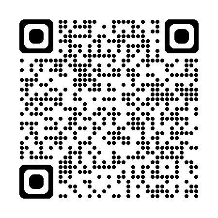 Graphic of a QR code with black dots on a white background.
