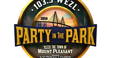 Local radio station 103.5 WEZL hosts Party in the Park free concert series. 