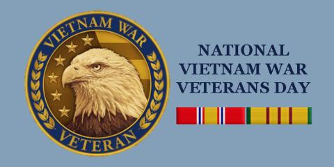 The image of the Vietnam War Veteran coin, the words 