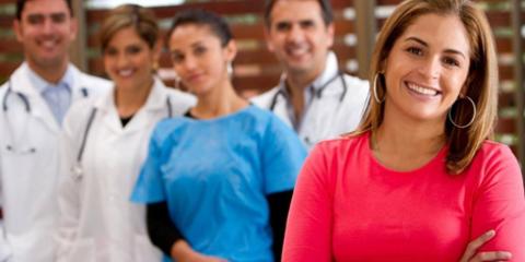 A group of nurses, medical staff and a prospective applicant