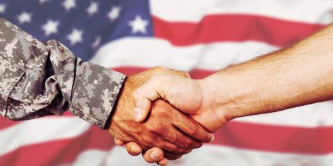 Veteran shaking hands