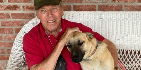 Ron Suter and his dog, Sara