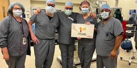 Photo of part of the vascular surgery team involved in the first TCAR procedure