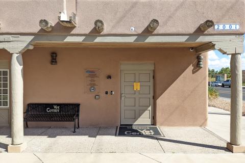 Albuquerque Vet Center brown wooden front door