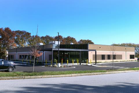 A view of the newly renovated West Norriton VA Clinic from General Armistead Avenue in West Norriton show the entrance with drive up drop off for Veterans with mobility concerns and the parking lot.