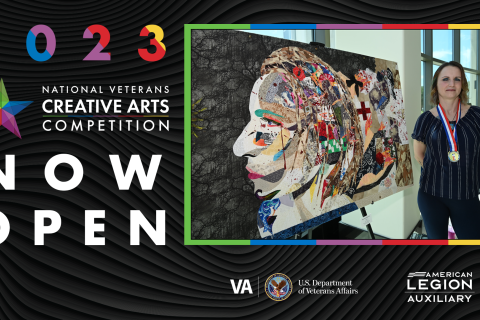 2023 National Veterans Creative Arts Competition promotion.