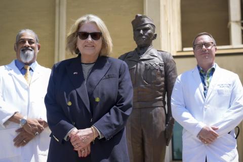 From left to right, Asheville VA Chief of Staff Dr. Ashfaq Ashsanuddin, Dr. Maureen McLaughlin-Grant and Physician Assistant Matthew Bell.