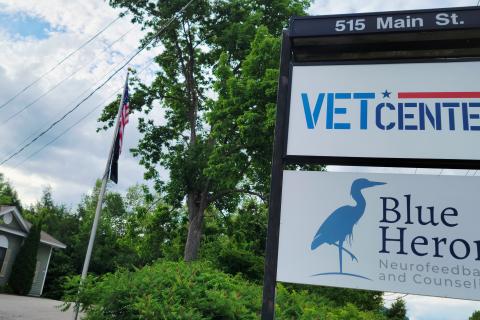 The Vet Center sign shows the entryway to the Berlin Vet Center