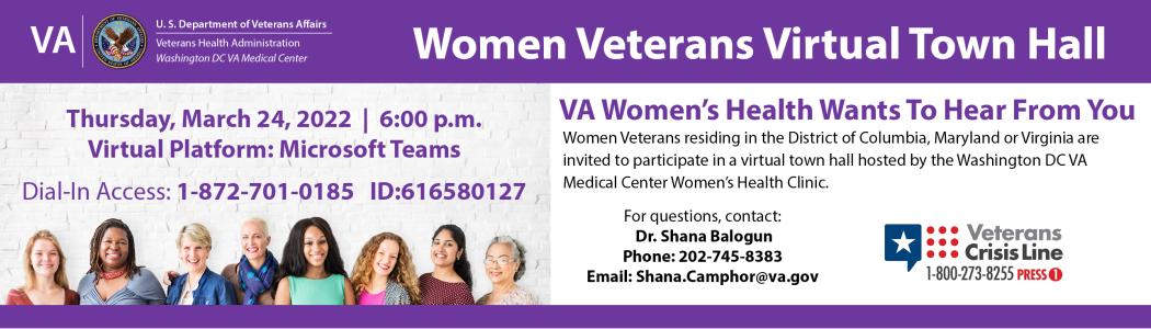 Womens virtual town hall flyer