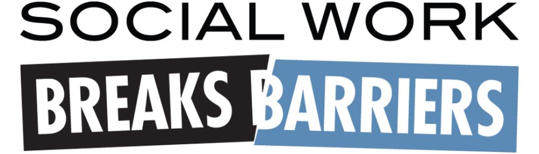 The logo for Social Workers Month featuring the phrase 