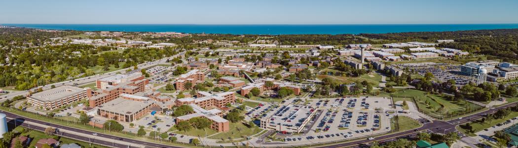 Aerial panoramic of Lovell FHCC's North Chicago campus.