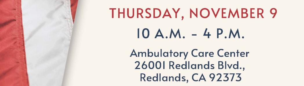 VA Loma Linda Healthcare System is honored to invite Veterans, caregivers, family members, VA employees, and our community to celebrate Veterans Day and the U.S. Marine Corps birthday. Events include resource and information tables, lunch provided by Veterans Canteen Service, and entertainment.